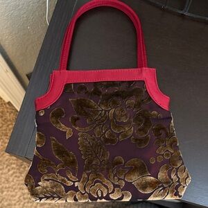 Victoria's Secret Red and Brown Floral Shoulder Bag